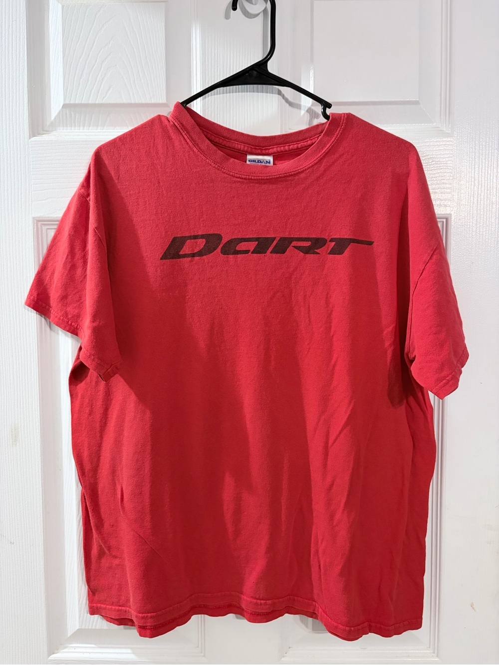 Dodge Dart Menβs Large Red Graphic Logo T-Shirt Gildan Heavy Cotton